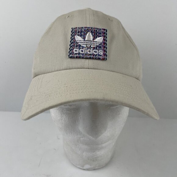 Adidas Originals 1.5” Webbing Strapback Hat Cream Dad Cap Trefoil Recycled Poly - Picture 3 of 10
